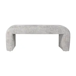 Sophia Modern Luxury Curved Upholstered Waterfall Jacquard Bench - Small
