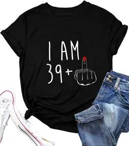 100% Cotton 40th Birthday T-Shirt for Women Vintage 1984 Original Parts Happy Birthday Party Gift Top