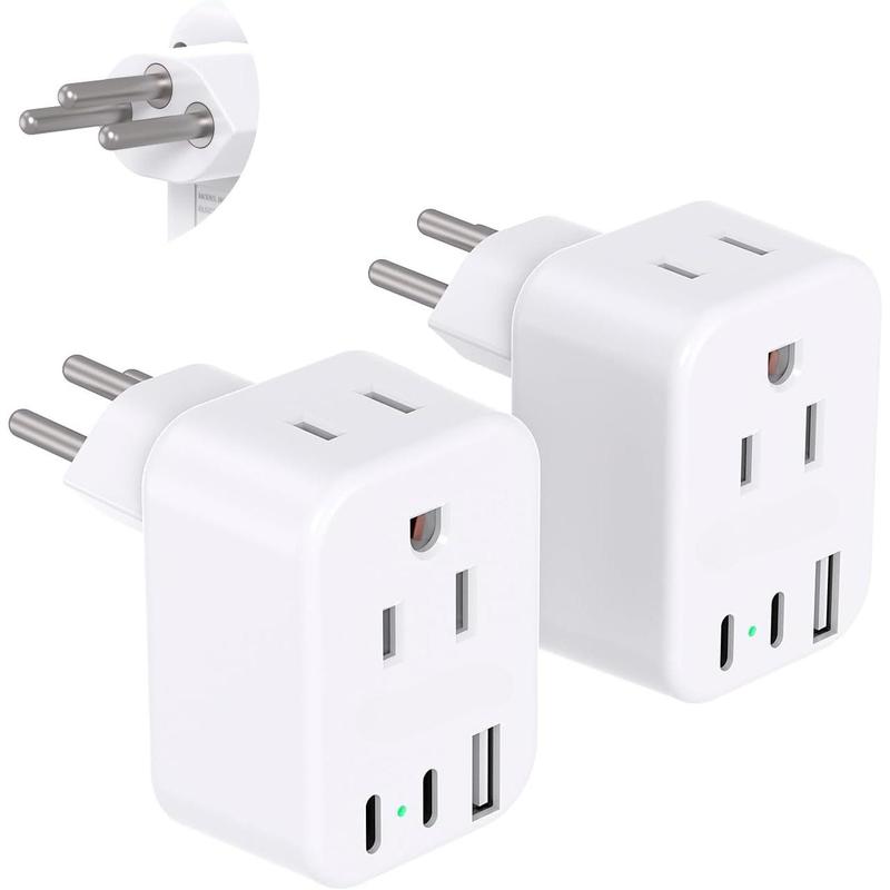 SQ-APT017 European Travel Plug Adapter for International,  Italy Spain Power Adapter 2 Outlets 2 USB C Ports, Type C Adapter Travel Cruise Essentials for US to Most Europe France Germany EU, 2 Pack