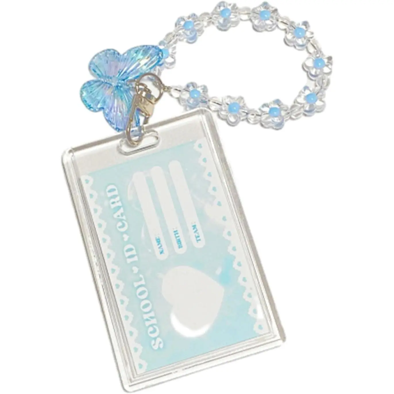 Kpop Photocard Holder , Cute  Butterfly Photo Card Holder for Kpop Album Card (No Photocard) (Blue)