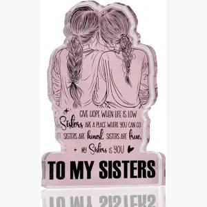 Sisters Themed Acrylic Plaque, Sister Birthday Gift, Friendship Gift, Best Sister Gift for Sister, Home Decor, Desktop Ornament, Signs, Acrylic Desktop Decoration