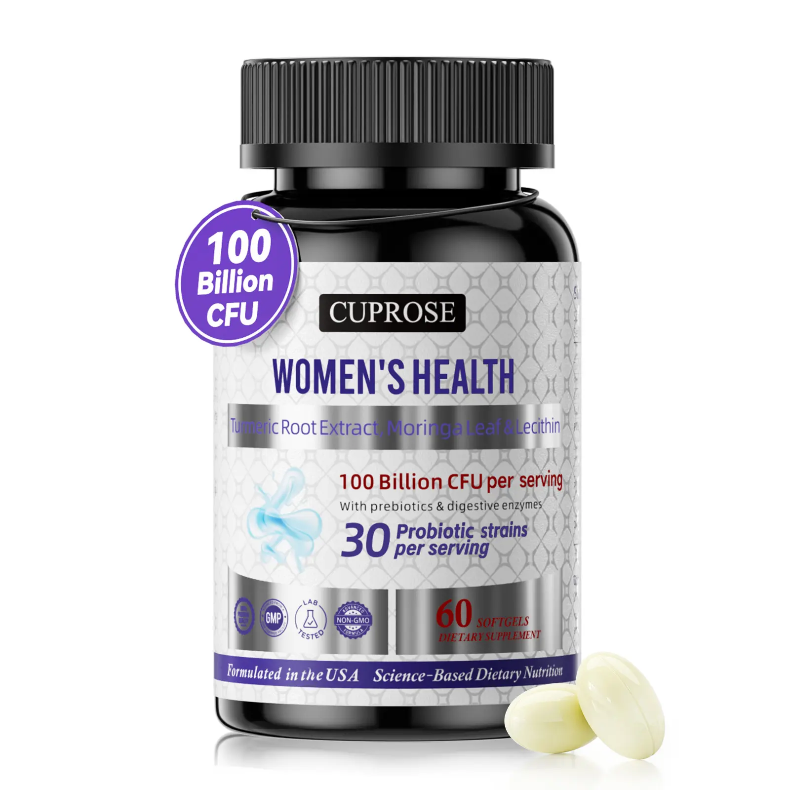 CUPROSE Women's Health Probiotics | 100 Billion CFU 30 Strains