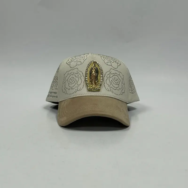 Premiun quality hat Virgen guadalupe beige crystals