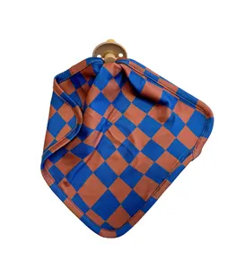 BROWN + ROYAL BLUE WAVY CHECKER | LOVIE