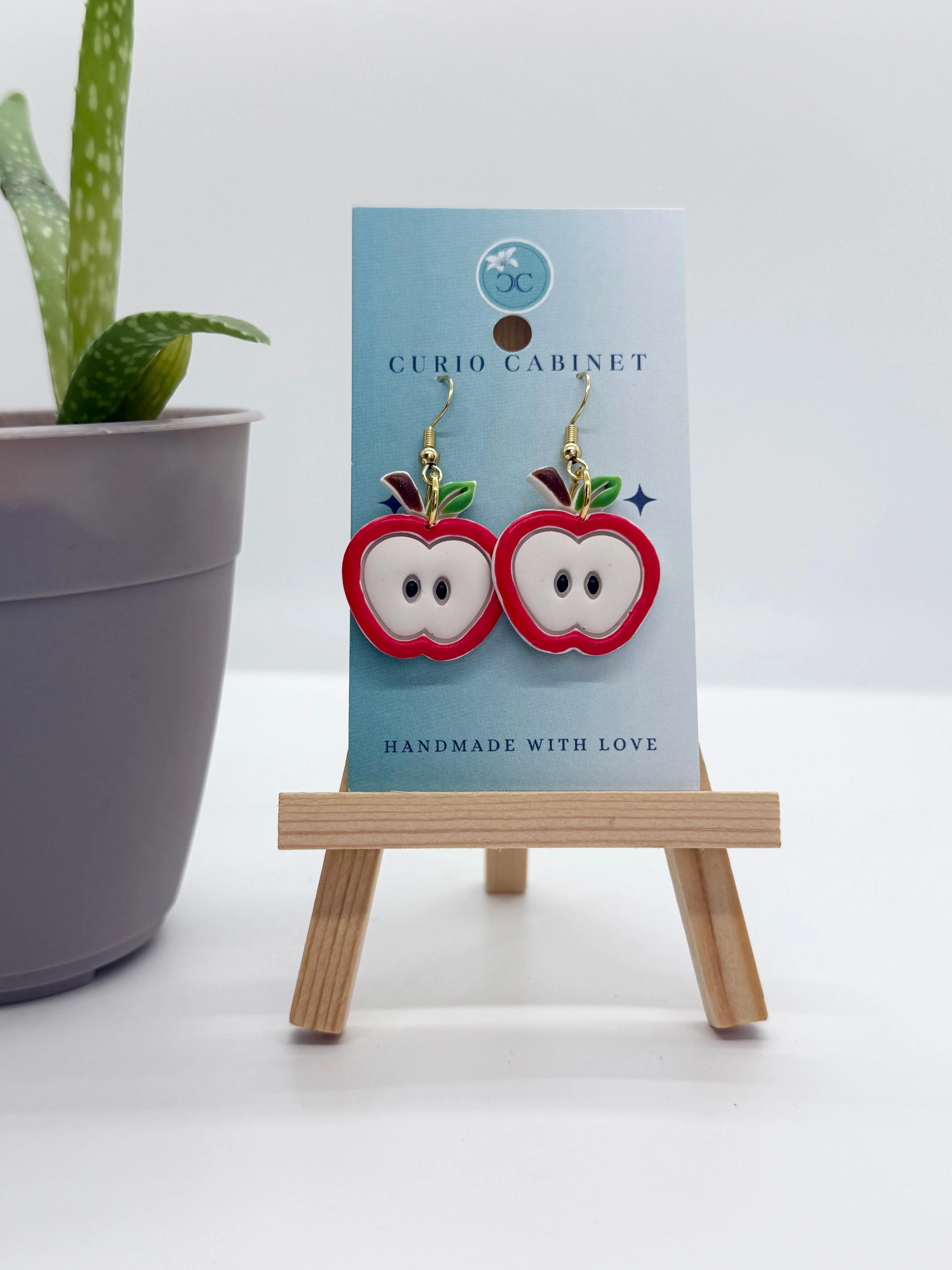 Teacher Apples (Large) - Polymer Clay Earrings