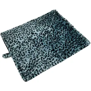 Cat Mat with Free Cat Toy Grey Leopard Print Cozy Self Heating Warming Bed for Kittens Puppies and Small Dogs Reversible Washable Pad