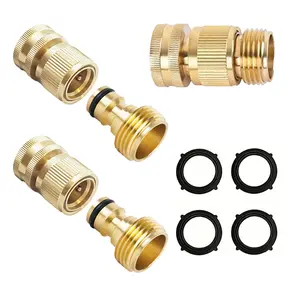 Garden Hose Quick Connect Solid Brass Quick Connector Garden Hose Fitting Water Hose Connectors 3/4 inch adapter no-leak