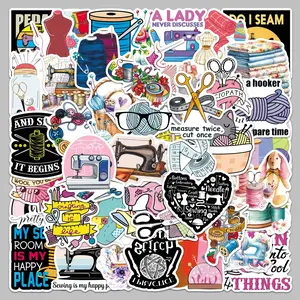50 Pieces Graffiti Stickers for Sewing Enthusiasts, Waterproof DIY Creative Decorative Stickers Suitable for Luggage, Phone Cases, Laptops, Helmets and Skateboards