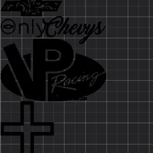Chevy emblem, only Chevy, vp racing, cross -vinyl color chrome all sizes are sealable pin me for sizes