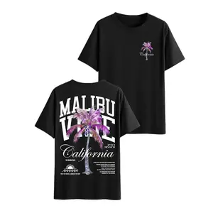 Men's 3-Piece Classic Versatile Round Neck Short Sleeve T-Shirt Set, Featuring Letter, Palm Tree & Coastal Tropical Graphics, for Summer Outdoor Casual Wear