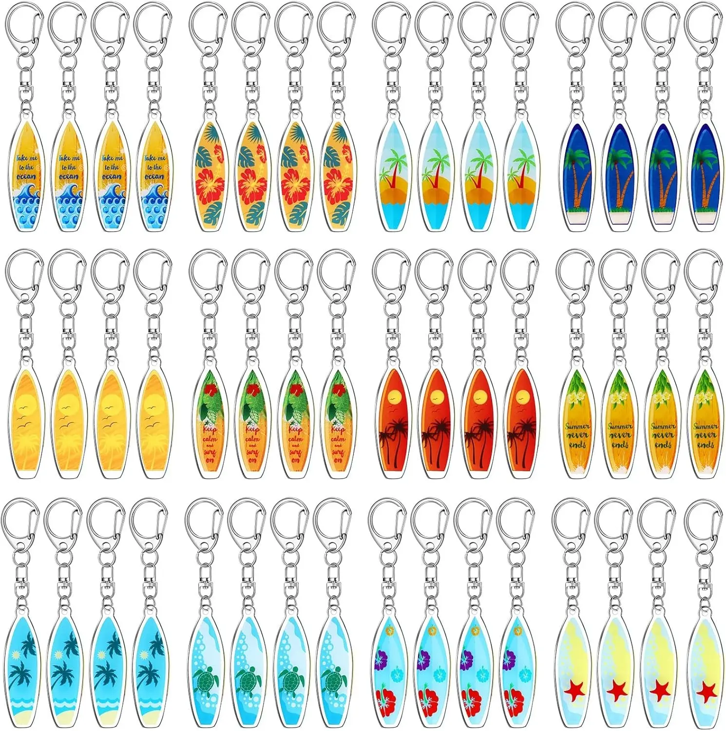 Tondiamo Summer Beach Party Favor Keychain Key Chain Gift | Hawaiian Keychains Bulk, Coconut Tree Acrylic Keyring, Tropical Backpack Key Chain, Hawaii Surf Party Decor, Souvenirs Gifts