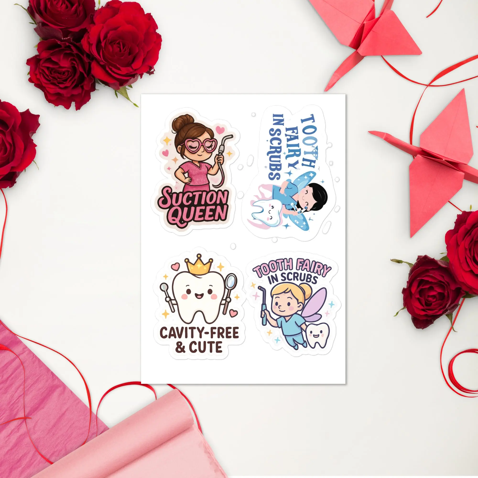4pc Fun Dental Sticker sheet