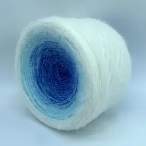 300g Long Pile Gradient Yarn Cake, Soft Fluffy Crochet and Knitting Yarn with Even Pile Length, Bright Color, Includes Crochet Hook and Stitch Markers, Suitable for Shawls, Scarves, Hats, Bouquet Blankets and Creative Gifts