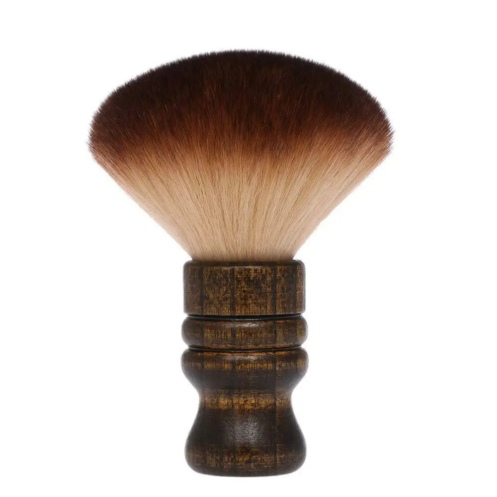 Large Neck Duster Brush Soft Barber Face Cleaning Hairbrush Nylon Hair Wooden Handle Cutting Kits Lint-Free Comfortable Grip