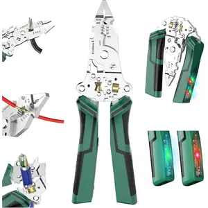 14-in-1 Wire Stripping Pliers, 2026 New Rechargeable Wire Strippers Tool with Voltage Tester&Alarms, Detectable 12-250V, Heavy-Duty Electrical Pliers & Wire Cutters–for Professional and Home Use