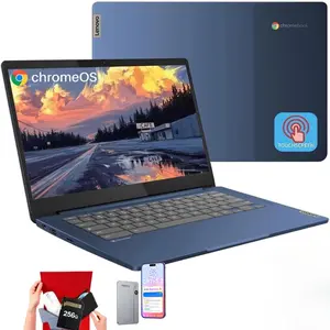 Lenovo 2026 Slim 3 Chromebook Laptop - 14" FHD Touch Screen for Student Business, 8-Core MediaTek 520 Processor, up to 16GB RAM, 64GB EMMC+128GB Micro SD, 13.5 H of Use, Wi-Fi 6, Chrome OS,Bundle Accessory