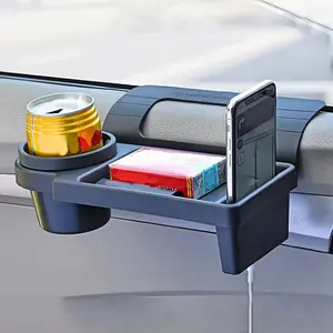 Car Door Side Organizer with Cup & Phone Holder, High-Strength Plastic Over-The-Window Storage Rack for Most Cars, Trucks, SUVs