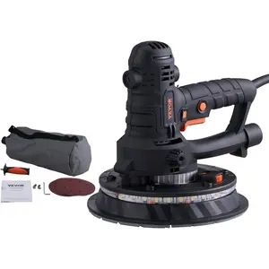 VEVOR Drywall Sander, 800W Electric Sander with 12 Sanding Discs, Variable Speed 1200-2300 RPM Wall Sander with Automatic Vacuum Dust Collection System, Double LED Lights, Dust Bag, Detachable Edge