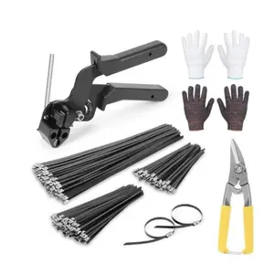 Heavy Duty Cable Tie Gun Set - Stainless Steel Zip Ties, Cable Gun Tool, Multi Function Pliers for Home, Workshop Use