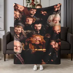 Hobbit Unexpected Journey Poster Print Blanket, Warm Soft Comfortable, Home Decor, Sofa Bed Cover, Trendy Movie Peripheral