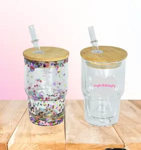 Mini Snow globe glass 3oz clear tumblers | Snowglobe Tumbler