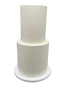FromJennWithLove 2 Tier Ivory Cake For Weddings & Decor, 16 Inch Tall Fake Cake