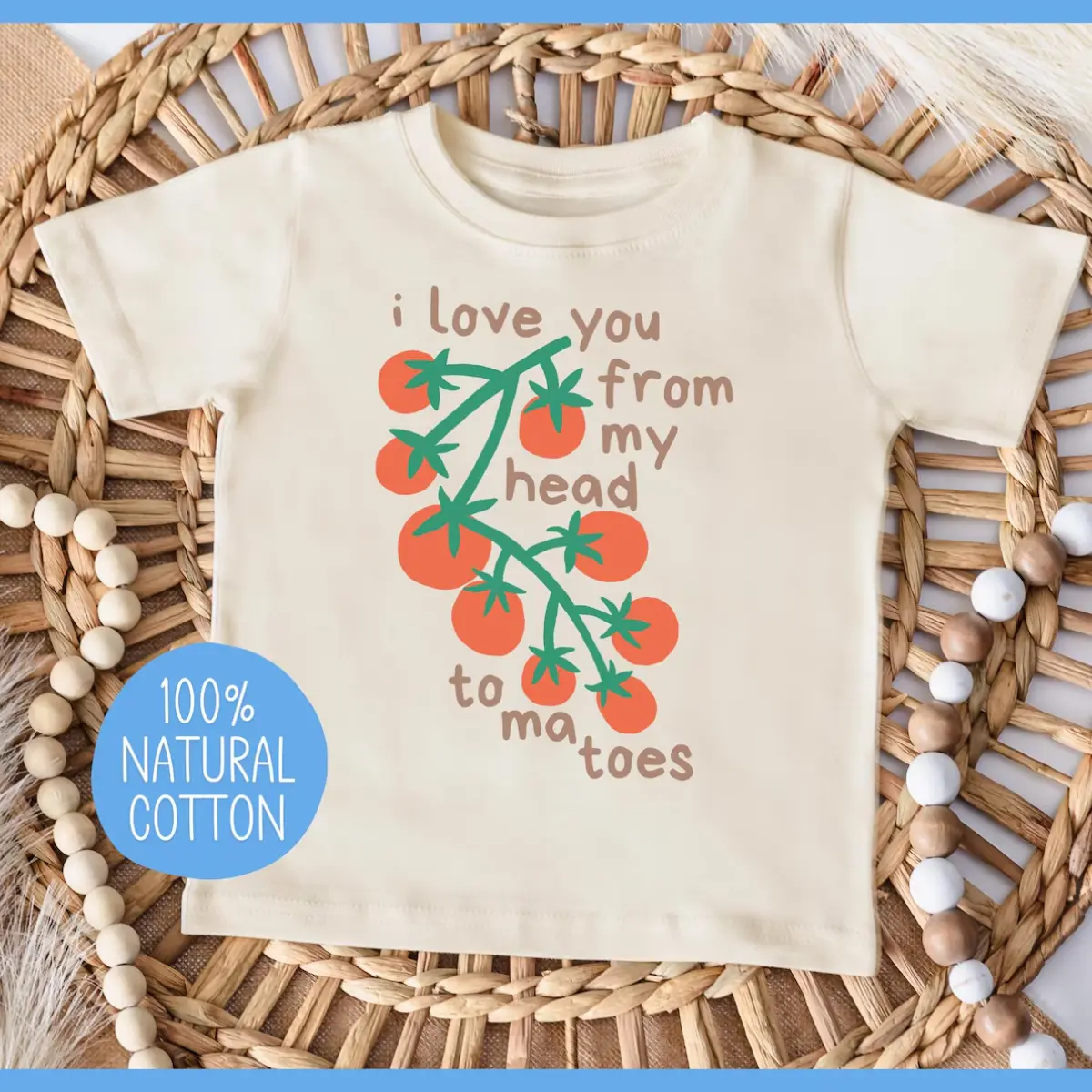 Cute Tomatoes Kids Shirt, I Love You From My Head Tomatoes Toddler Tee, Farmers Market Childrens T-shirt, Fruit Vegetable Vegan Youth Tshirt