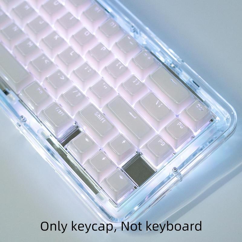 Artificial Crystal Translucent Keyboard Keycap, PC Dual Color Injection Molding Keycap, Compatible with 6.25U Space 61 68 75 84 87 98 99 100 104 108