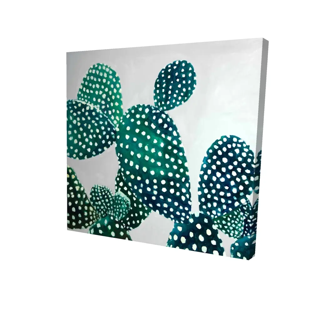 212 MAIN Opuntia Cactus Wall Artwork - 24x24 in. Plant-Shaped Nature Print, Botanical Green Vivid Decor, Minimalist Art, Ideal Gift for Home Supplies Enthusiasts