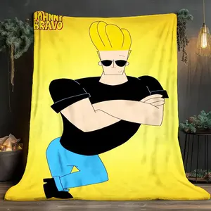Johnny Bravo Theme Yellow Soft and comfortable home blankets, small throw blankets, nap blankets, perfect Christmas gifts for friends and besties. Super soft heat-pressed blankets.Y251210063