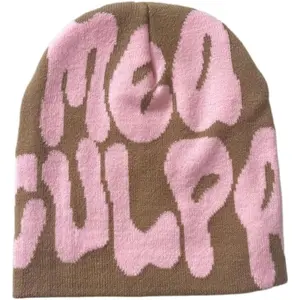 Y2k Spider Beanie Hat Beanie MEA Culpa   Knit Skull Cap Winter Warm Hats for Women Man Teenagers