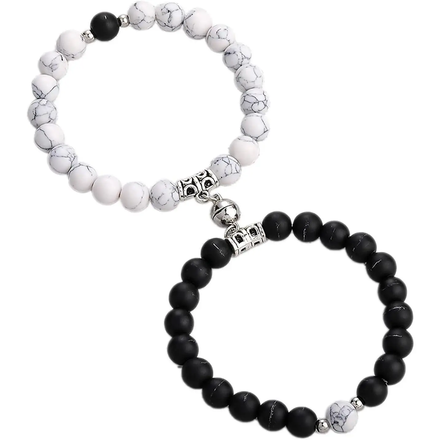 2 count  Stone Chakra Tiger Eye Beads Bracelet Couples Matching Frosted Stone Bracelet for Women Men   Lovers Friendship Unisex