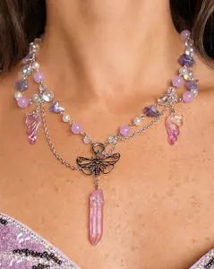 Wings of Rose Butterfly Necklace