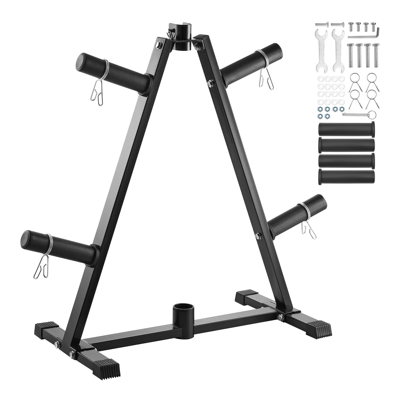【summerfinds】VEVOR Weight Plate Rack, Summervibes, A Frame Weight Plate Tree for 2-Inch Weight Plates, Standard Weight Plate Tree, 300 lbs Load Capacity Weight Storage Holder, Home Gym Barbell Rack Storage Stand, Black