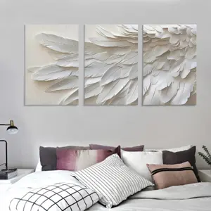 3-piece Set 2D/Flat Printing Frame Paintings and Posters Ready to Hang Minimalist Style Wing Art Landscape Home Decoration Wall Art Room Decoration High-definition Printing Holiday Gift Easy to Hang UV-resistant Inks Premium Canvas - Hanging