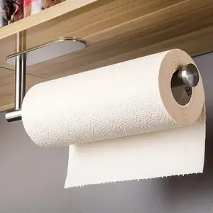 Small Space Organizer,  Wall-mounted Punch-free Paper Towel Holder, Tissue Dispenser, Space-saving Kitchen Organizer, Stainless Steel Roll Paper Organizer Storage Holder, Home Organizers for Kitchen & Bathroom, Household Items