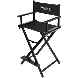 SHANY Studio Director Makeup Artist Folding Stool Chair - Solid Aluminum Barstool - Black SHANY Studio Director Makeup Artist Folding Stool Chair - Solid Aluminum Barstool - Black