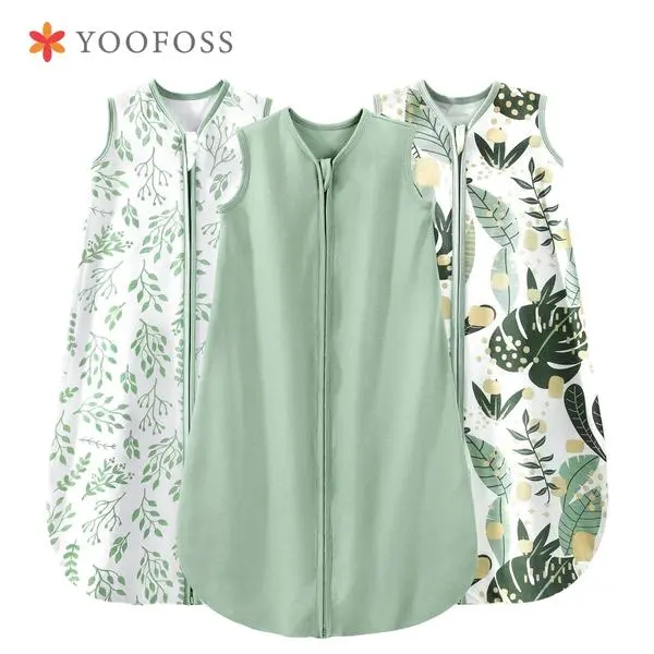 YOOFOSS Infant Sleep Sack, 0-24 Months 100% Cotton Wearable Blanket with 2-Way Zipper, TOG 0.5 Lightweight Sleep Sack Newborn for Dinosaurs, Animals, Nature Themed Toddler Sleepwear