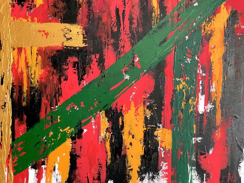 Acrylic Painting on Canvas with Unique Mixing Knife Technique for Home Decor.