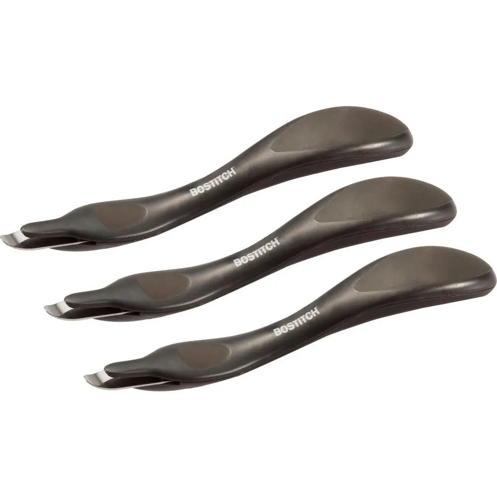 Amax B3085417 Bostitch Professional Metal Push-Style Magnetic Staple Remover, Black - Pack of 3, Easy to Use, Neatly Removes Staples, No Torn Corners, for Office & School Supplies