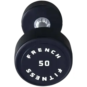French Fitness Urethane Round Pro Style Dumbbell 50 lbs - Single (New)