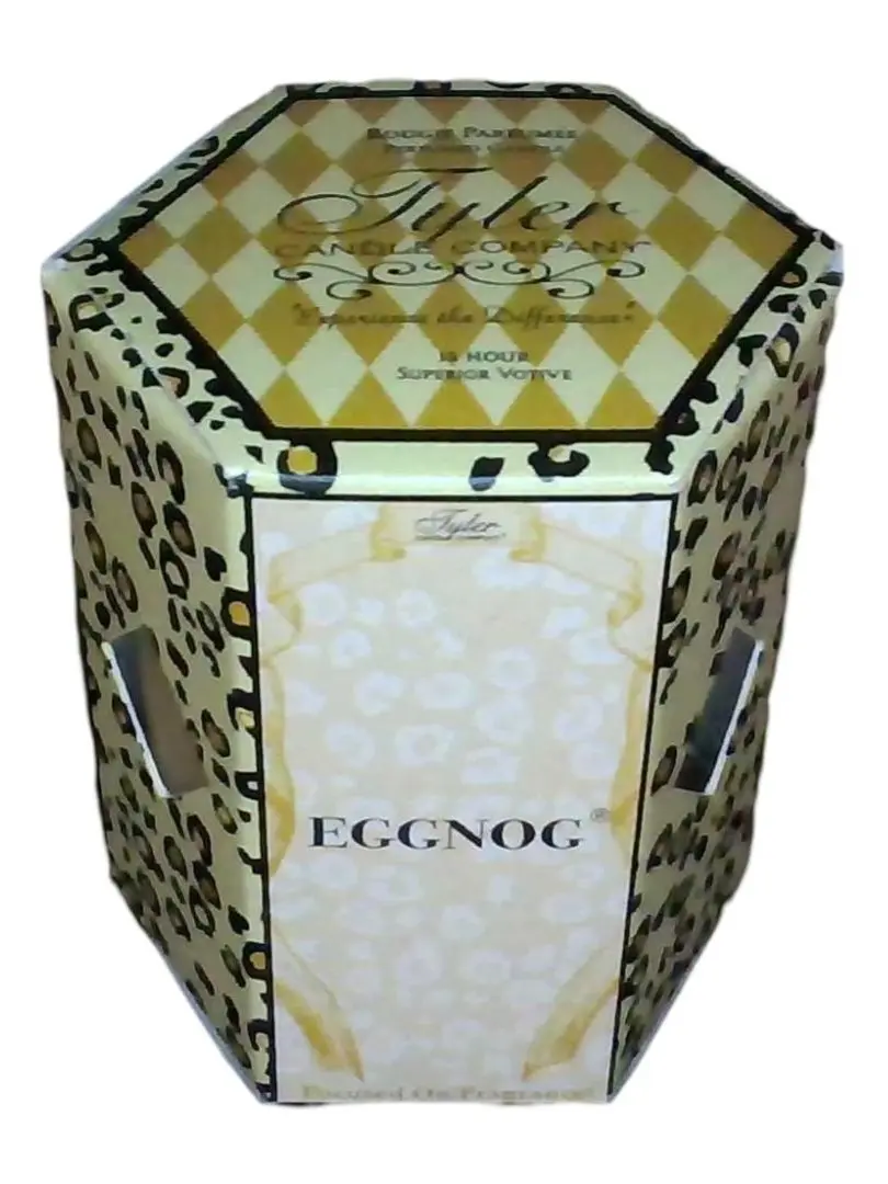 Tyler Candle Company Hand-Poured Paraffin Wax Votive Decorative Candle - Eggnog Fragrance & Aroma, Room Decor, Air Freshener, with Tyler Matches, Ideal Gift Option