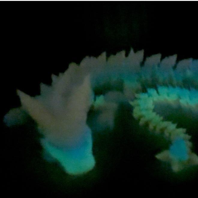 24" Crystal Dragon, Glow in the dark, Rainbow, Articulated Figurine Collectible