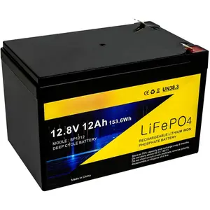 LiFePO4  12V 12Ah SP1212 Deep Cycle Rechargeable for Solar Power Lighting Scooters Power Wheels Fish Finder Outdoor Camping Built-in 12A BMS