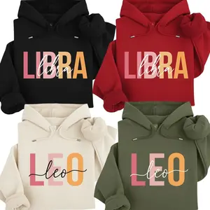 [Full 12 Zodiac] Minimalist Zodiac Hoodie – Modern Astrology Sign Sweatshirt with Bold Letter Design, Cozy Unisex Pullover, Perfect Horoscope Gift for Zodiac Lovers AL0