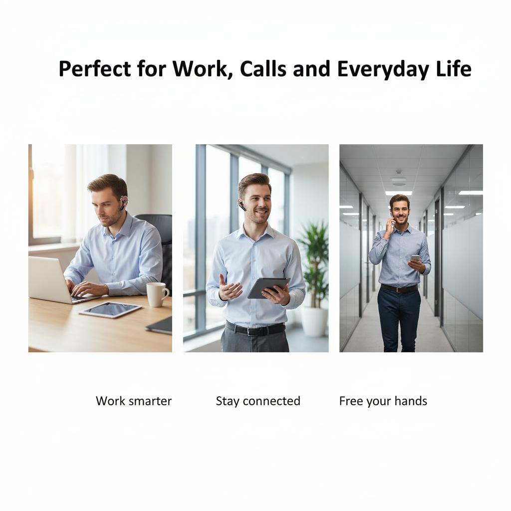 YUEYINOK Bluetooth 6.0 Headset, 38H Talk Time,noise cancelling headphone, Secure Ear Hook, Hands-Free Calls for Driving, Workout & Daily Use