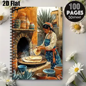 1 Spiral Coil Notebook 5.7x8.26 Inch, Durable Binding, Perfect for Daily Journaling, Travel Log, Camping Adventures, Recipe Notes, Ideal Gift for Thanksgiving, Christmas, Birthdays, Students, Writers and Travel Enthusiasts [2D] Flat