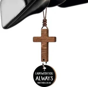 Cross for Car Mirror Hanging, Christian Gifts for Men, Women, Daily Bible Verse Car Cross Hanging Accessories, Christian Car Accessories, Jesus, Religious Gifts for Men, for Mom