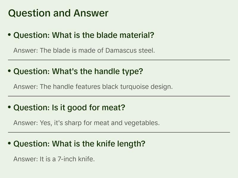 EXCALIBLADES Nakiri Knife - Stainless Steel Damascus Knife with Full Tang Handle & Black Turquoise Handle, Sharp for Meat and Vegetable Use