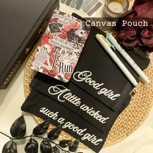 Bookish Dark Romance Canvas Pouch for Annotating Supplies Pencil Case Kindle Pouch Book Club Gift Spicy Romance Reader Accessory Book Lover